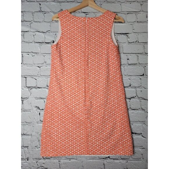 Jude Connally 100% Cotton Orange White Geometric Sleeveless Dress Size S - Picture 8 of 12